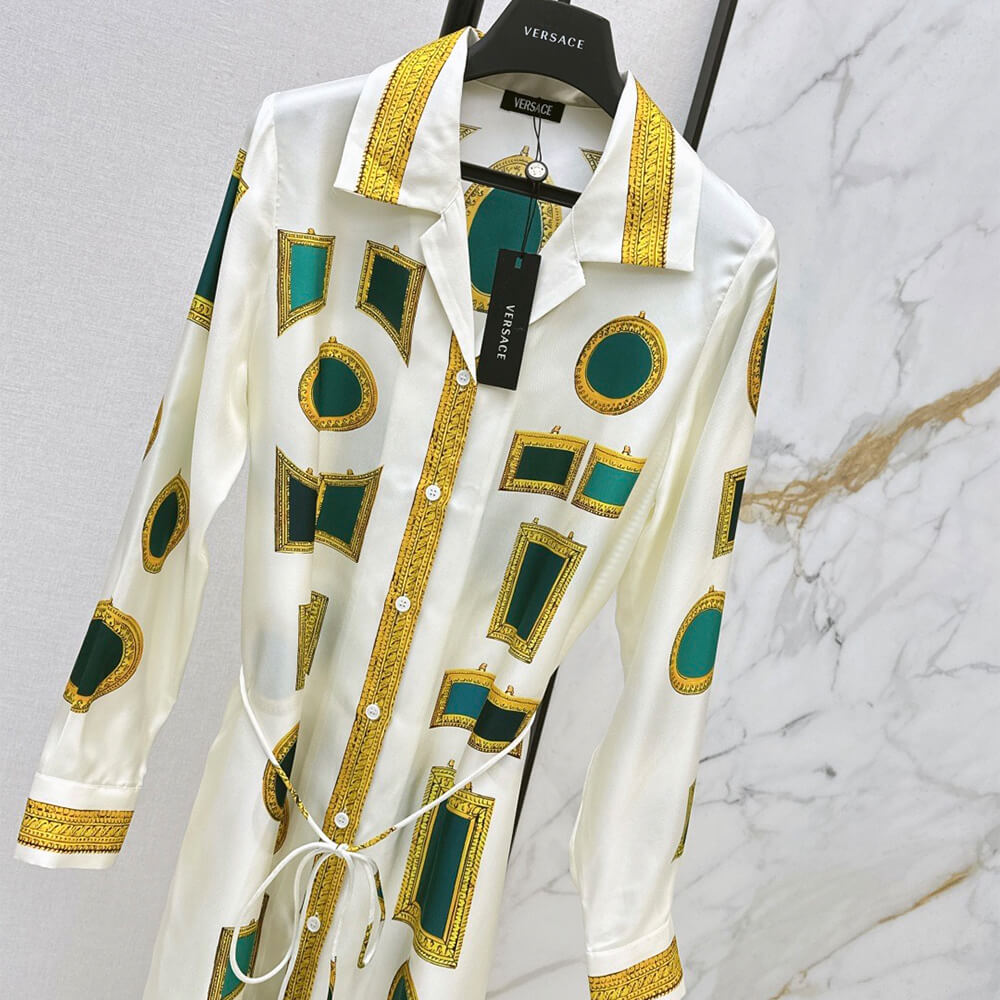 VERSACE WOMEN SILK DRESS(size:S|M|L|XL)