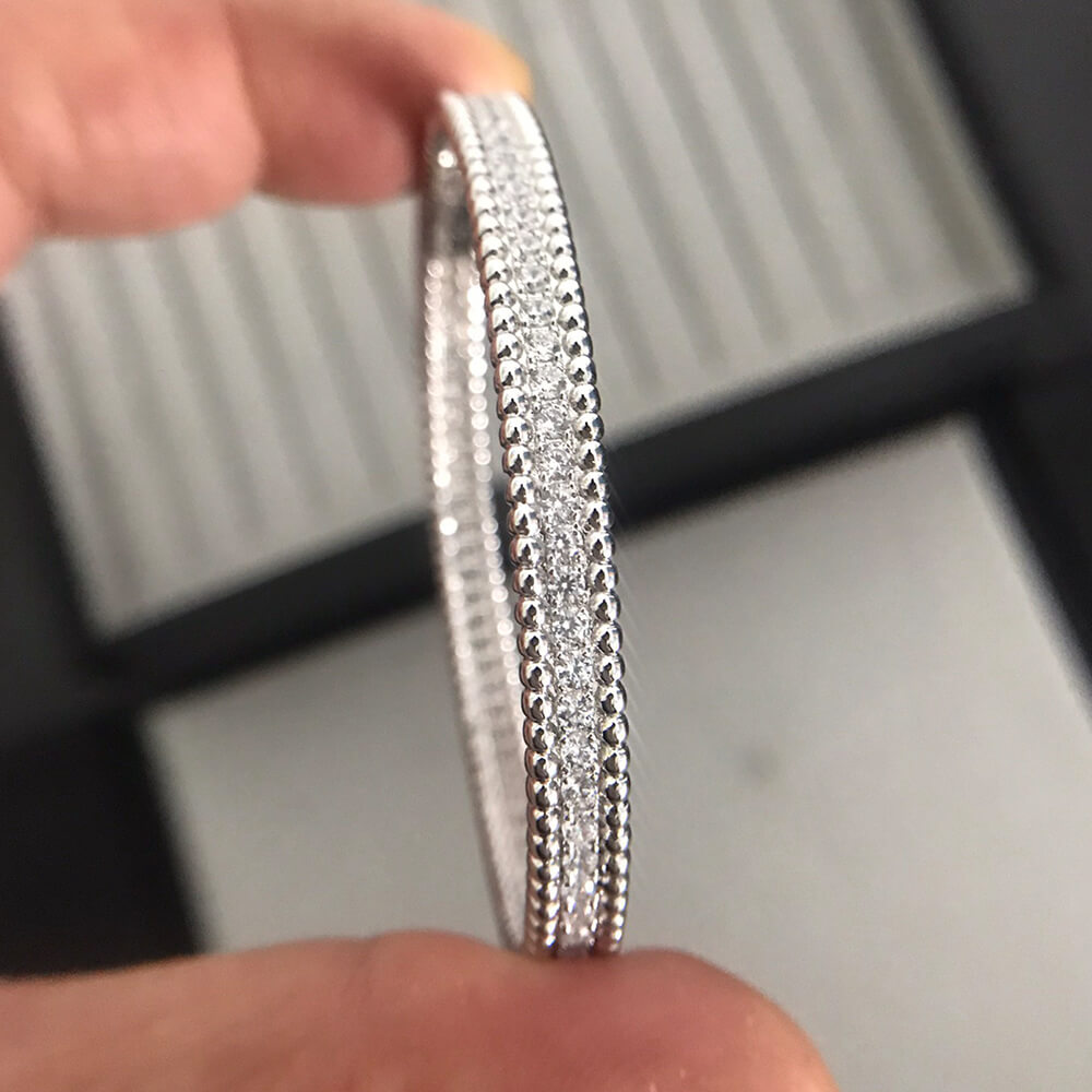V*n Cl**f & Arpels Perlée D1am0nds bracelet, 1 row, medium model