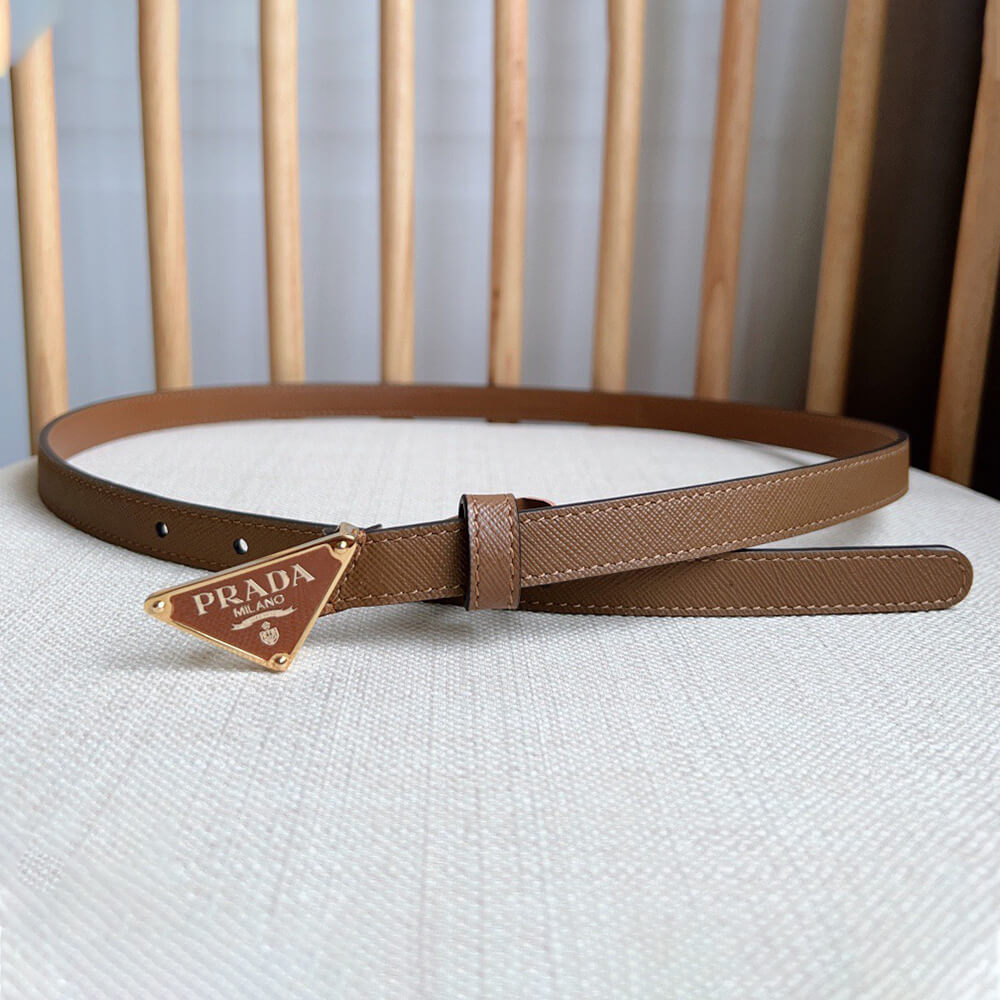 Pra*a Saffiano leather belt