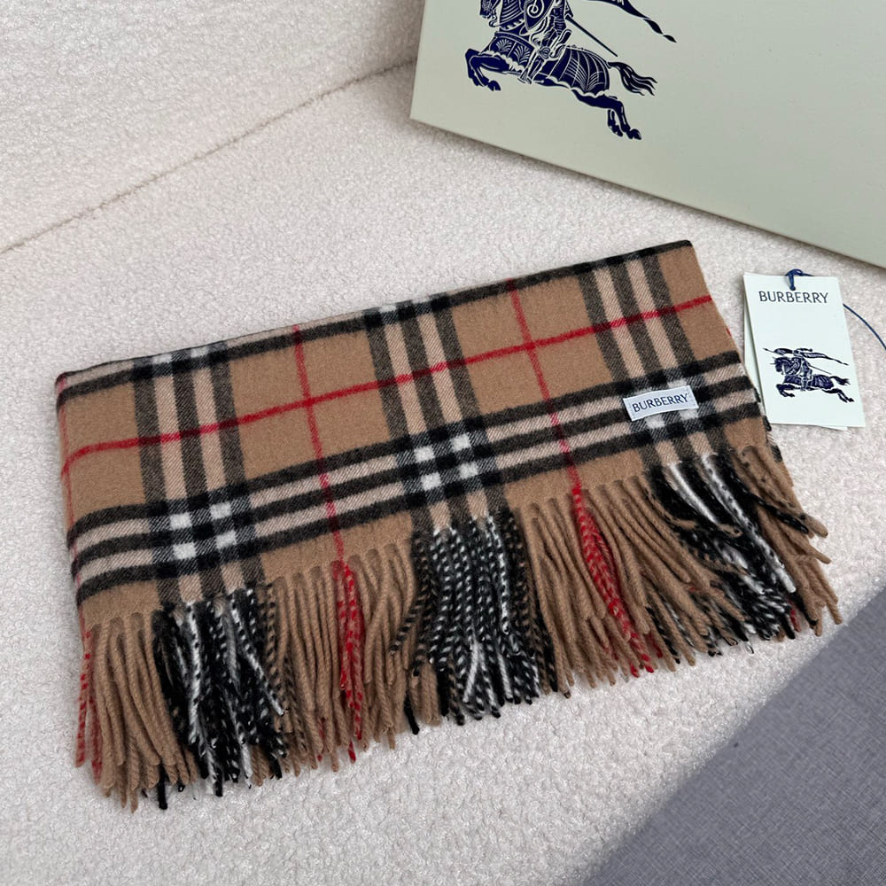 Bv*b*rry Check Cashmere Scarf