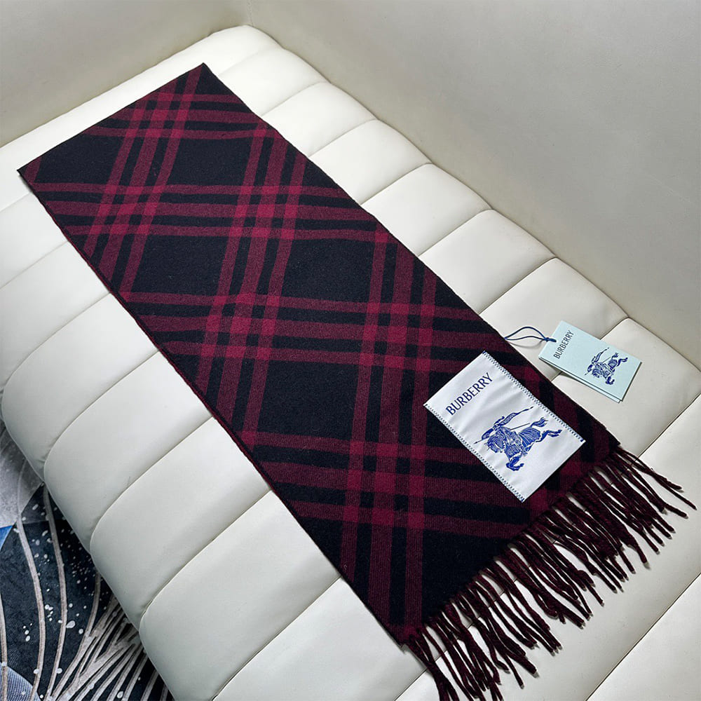 Bv*b*rry Check Cashmere Scarf
