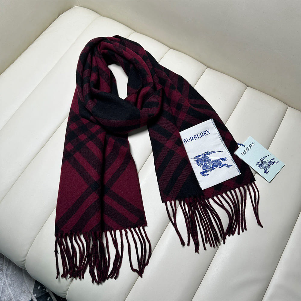 Bv*b*rry Check Cashmere Scarf