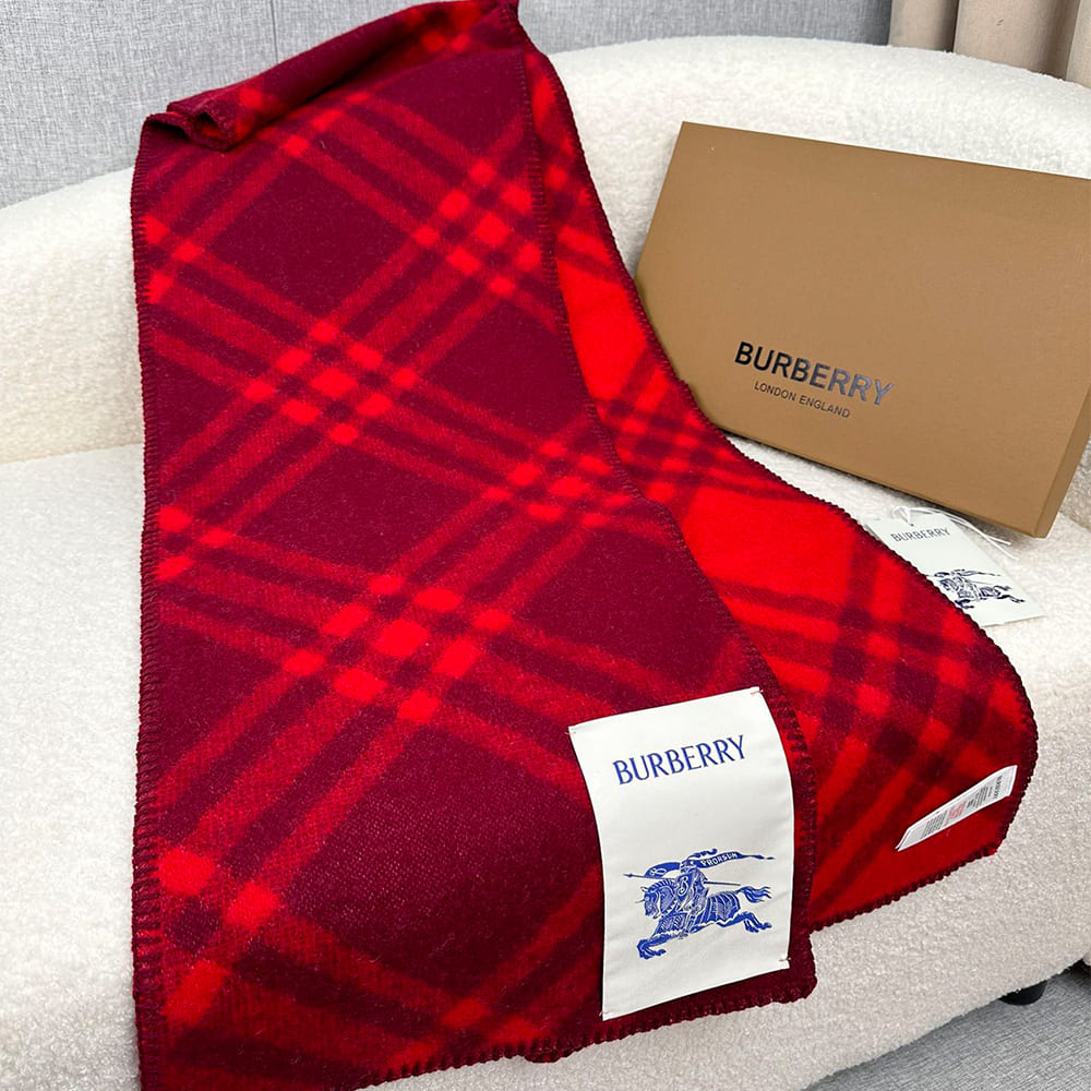 Bv*b*rry Check Cashmere Scarf