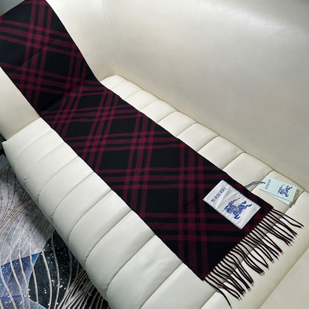 Bv*b*rry Check Cashmere Scarf