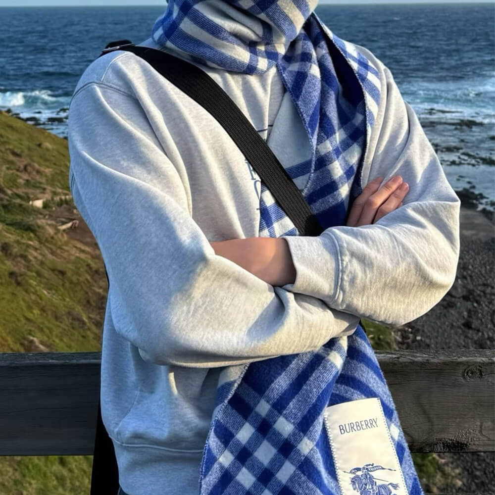 Bv*b*rry Check Cashmere Scarf