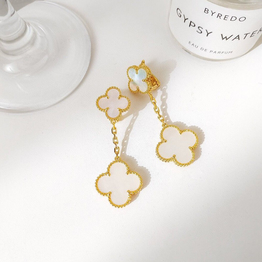 V*n Cl**f & ARPELS 2 Motif Magic Alhambra Earring(HIGH-END GRADE)