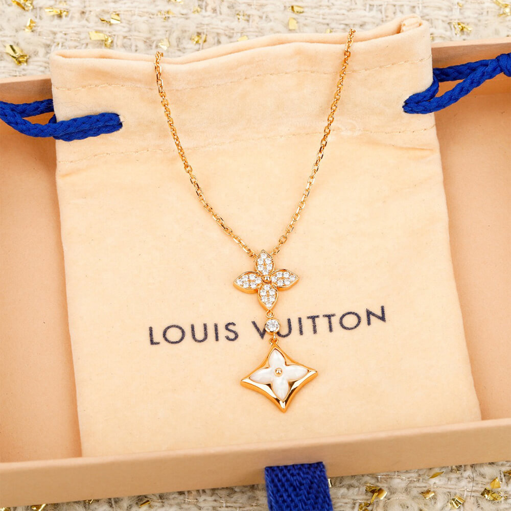LV Color Blossom Double Star Pendant Necklace