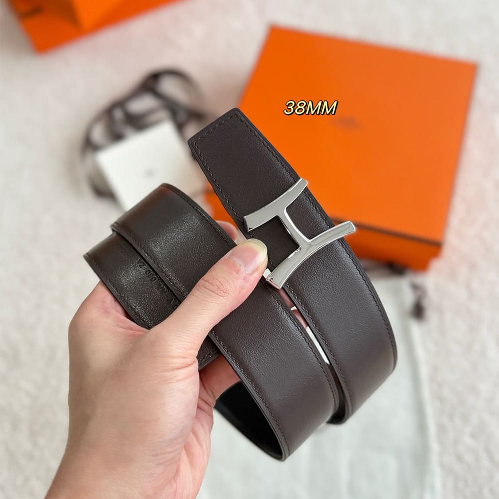 H**me5 Script belt buckle & Reversible leather strap 38 mm
