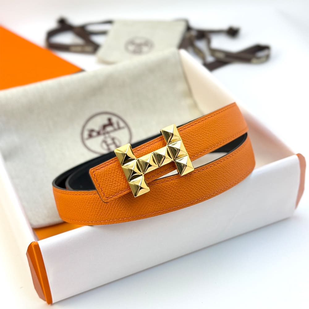 H**me5 H Infini belt buckle & Reversible leather strap 24 mm