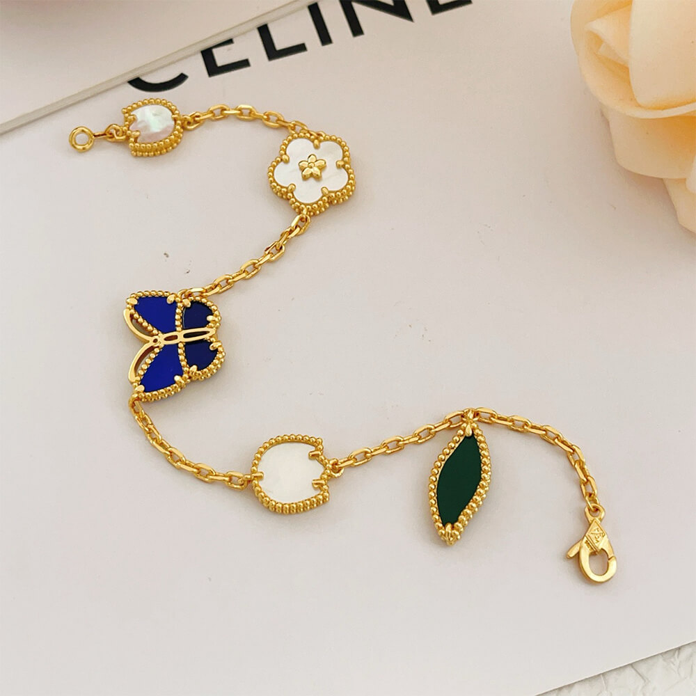 VCA Lucky Spring Butterfly bracelet, 5 motifs