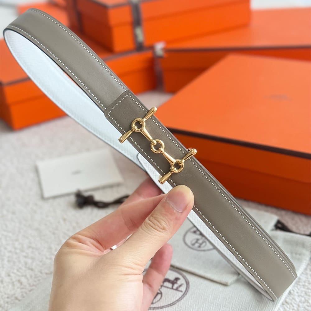 H**me5 H Equestre belt buckle & Reversible leather strap 24 mm