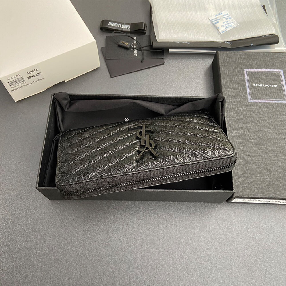CASSANDRE MATELASS?? ZIP AROUND WALLET IN GRAIN DE POUDRE LEATHER(HIGH-END GRADE)