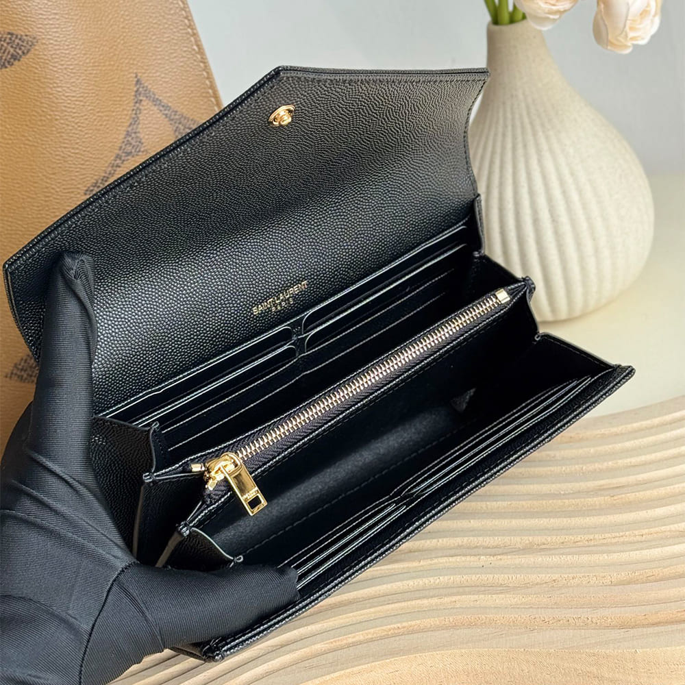 CASSANDRE MATELASS?? LARGE FLAP WALLET IN GRAIN DE POUDRE LEATHER(HIGH-END GRADE)
