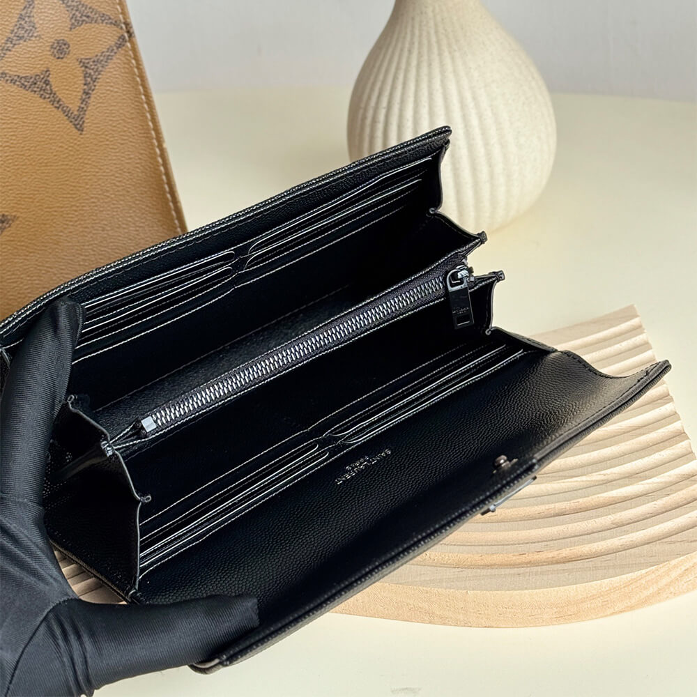 CASSANDRE MATELASS?? LARGE FLAP WALLET IN GRAIN DE POUDRE LEATHER(HIGH-END GRADE)