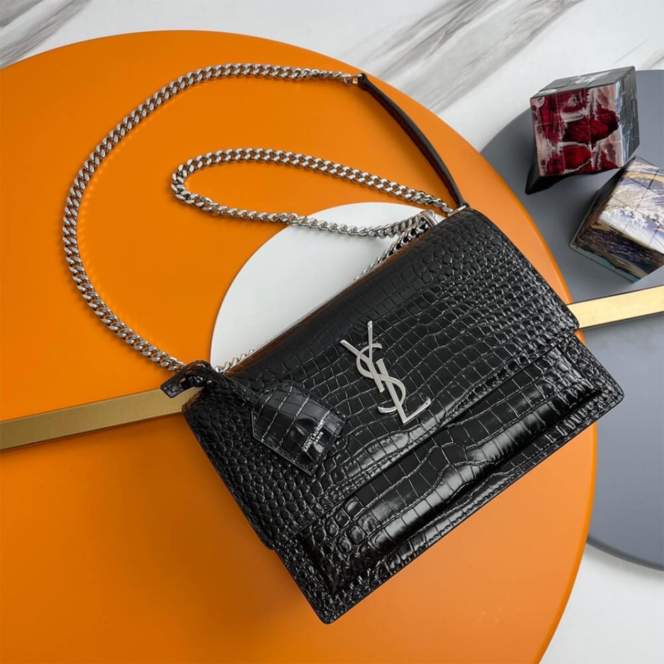 Y51 Crocodile-embossed leather SUNSET Medium
