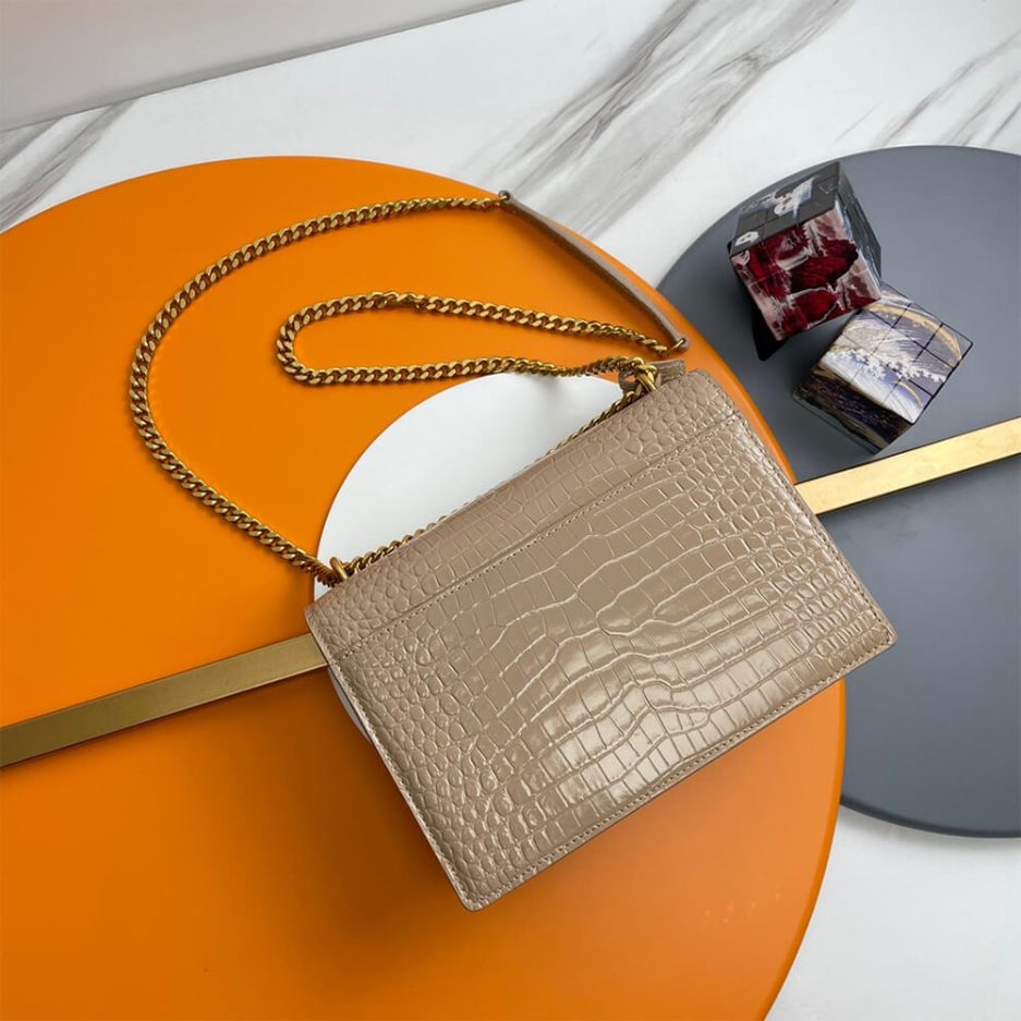 Y51 Crocodile-embossed leather SUNSET Medium