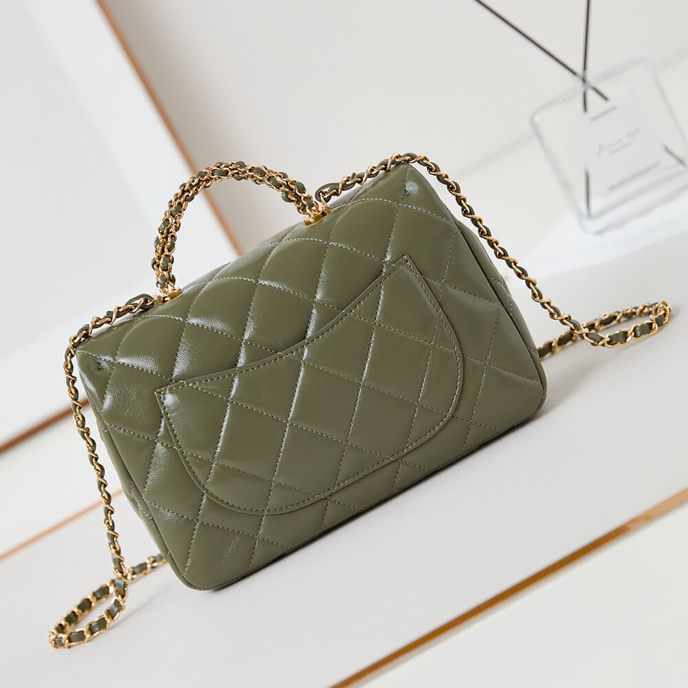 Ch**el Flap Bag with Top Handle
