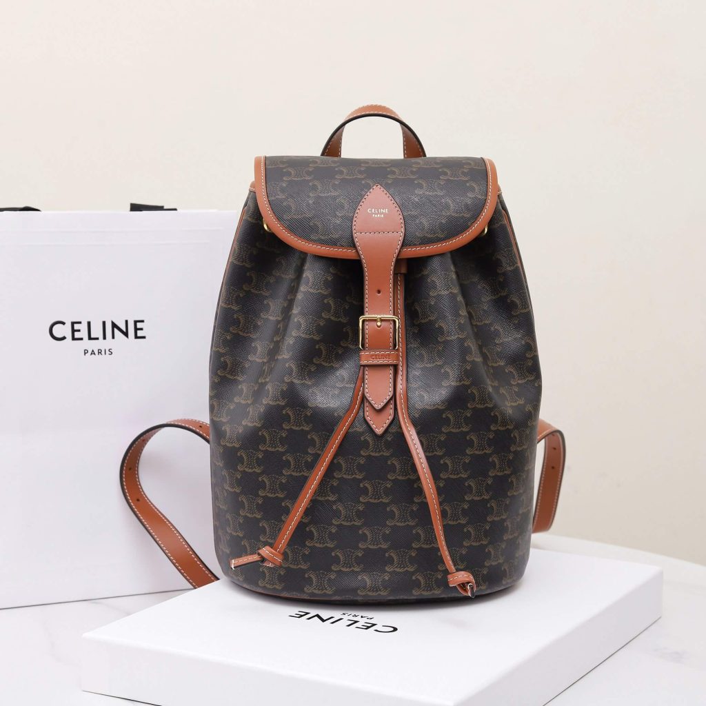 Ce1i*e FOLCO Logo Print Calfskin Medium Backpack