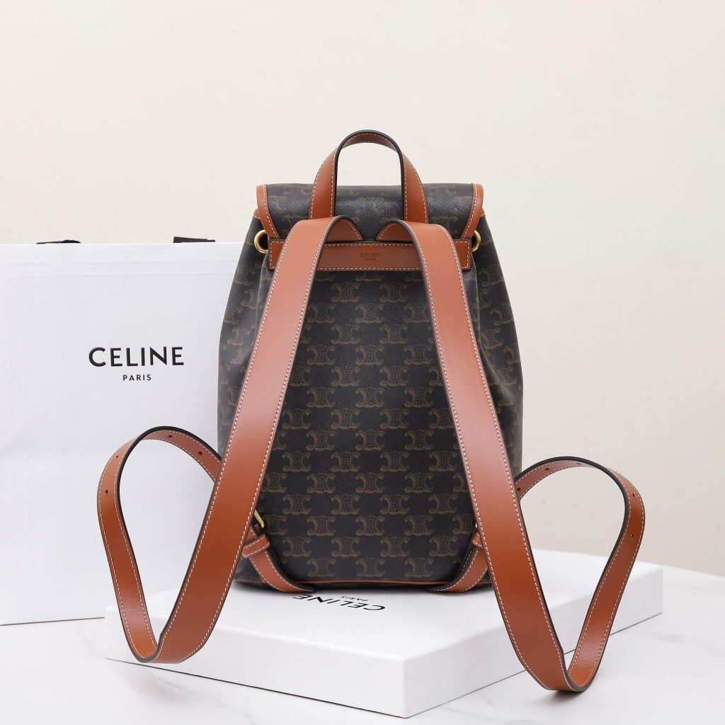 Ce1i*e FOLCO Logo Print Calfskin Medium Backpack