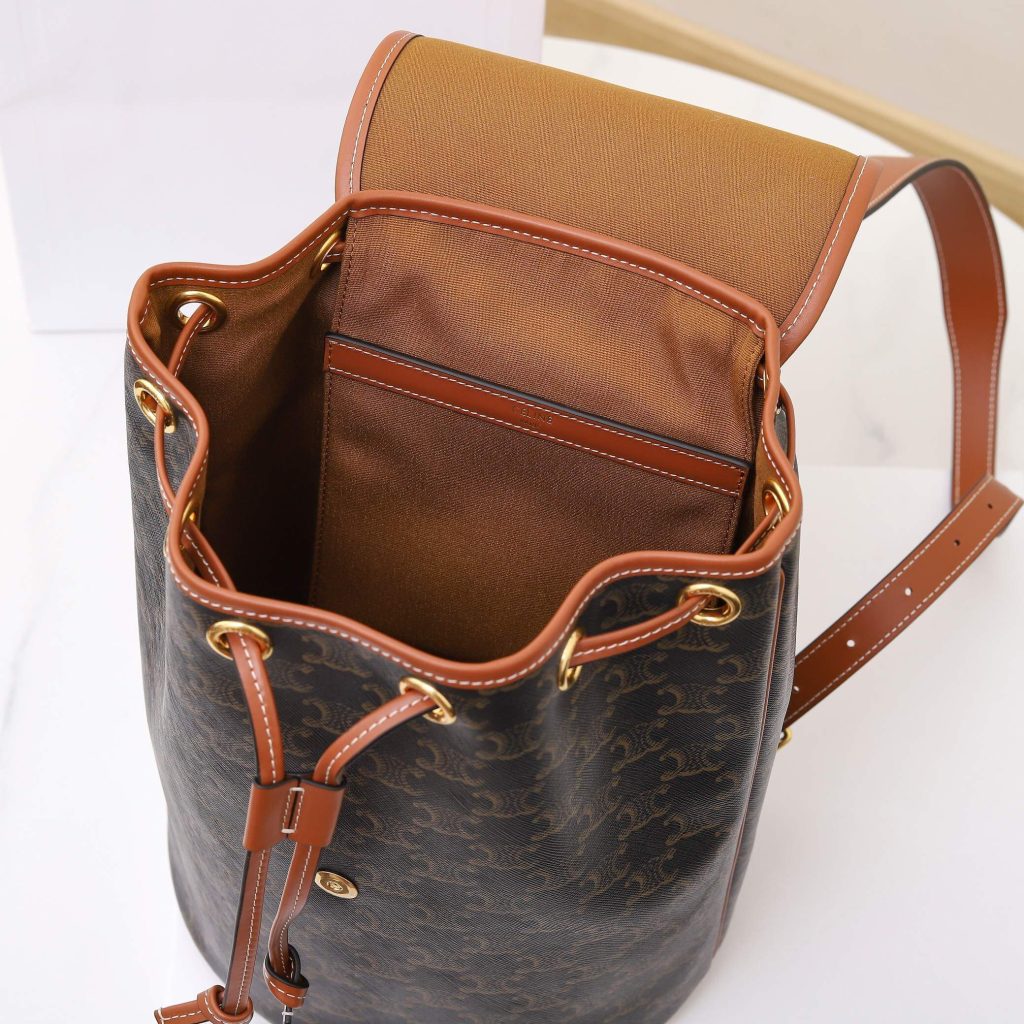 Ce1i*e FOLCO Logo Print Calfskin Medium Backpack